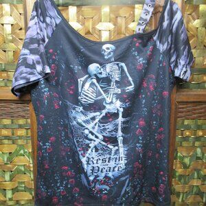Skeleton and Roses "Rest in Peace" Shirt